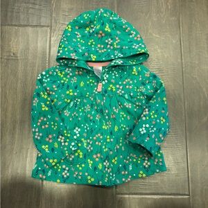 5 for $10 Carter's Teal Floral Hooded Jacket with Pink Trim